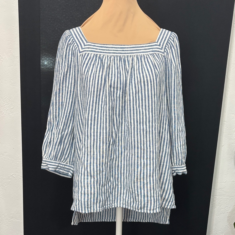 Universal Thread Navy and White Striped Blouse